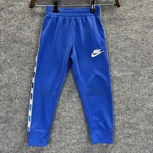 Nike Pants Boys 4 XS Blue Logo Tape Track Joggers Athletic Polyester Toddler
